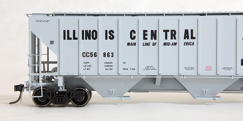 Original Slide Freight IC Illinois Central Covered Hopper 100003 In 1998 