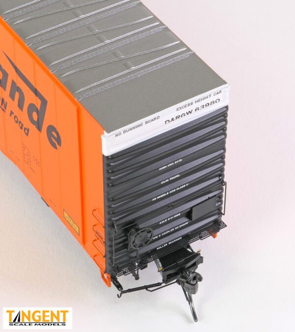 SOLD OUT: Denver and Rio Grande Western (D&RGW) "Delivery 1969 Orange" Greenville 86' Double Plug Door Box Car - Image 9