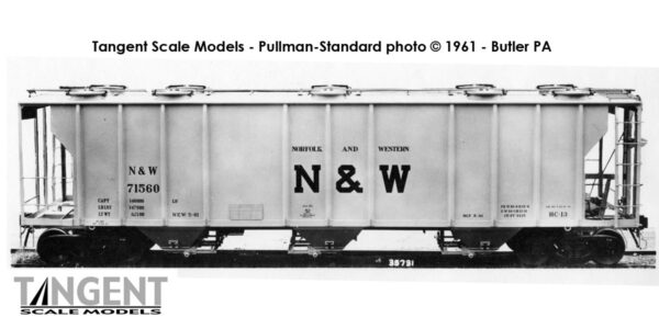 Norfolk and Western (NW) "Delivery Gray HC13 5-1961" Pullman-Standard PS-2 3215CuFt Covered Hopper - Image 9